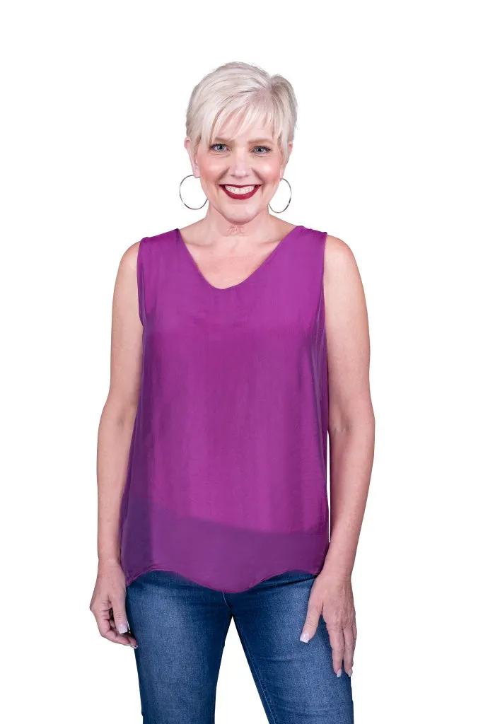 Dina Silk V-Neck Tank (BT204)