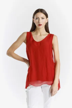 Dina Silk V-Neck Tank (BT204)