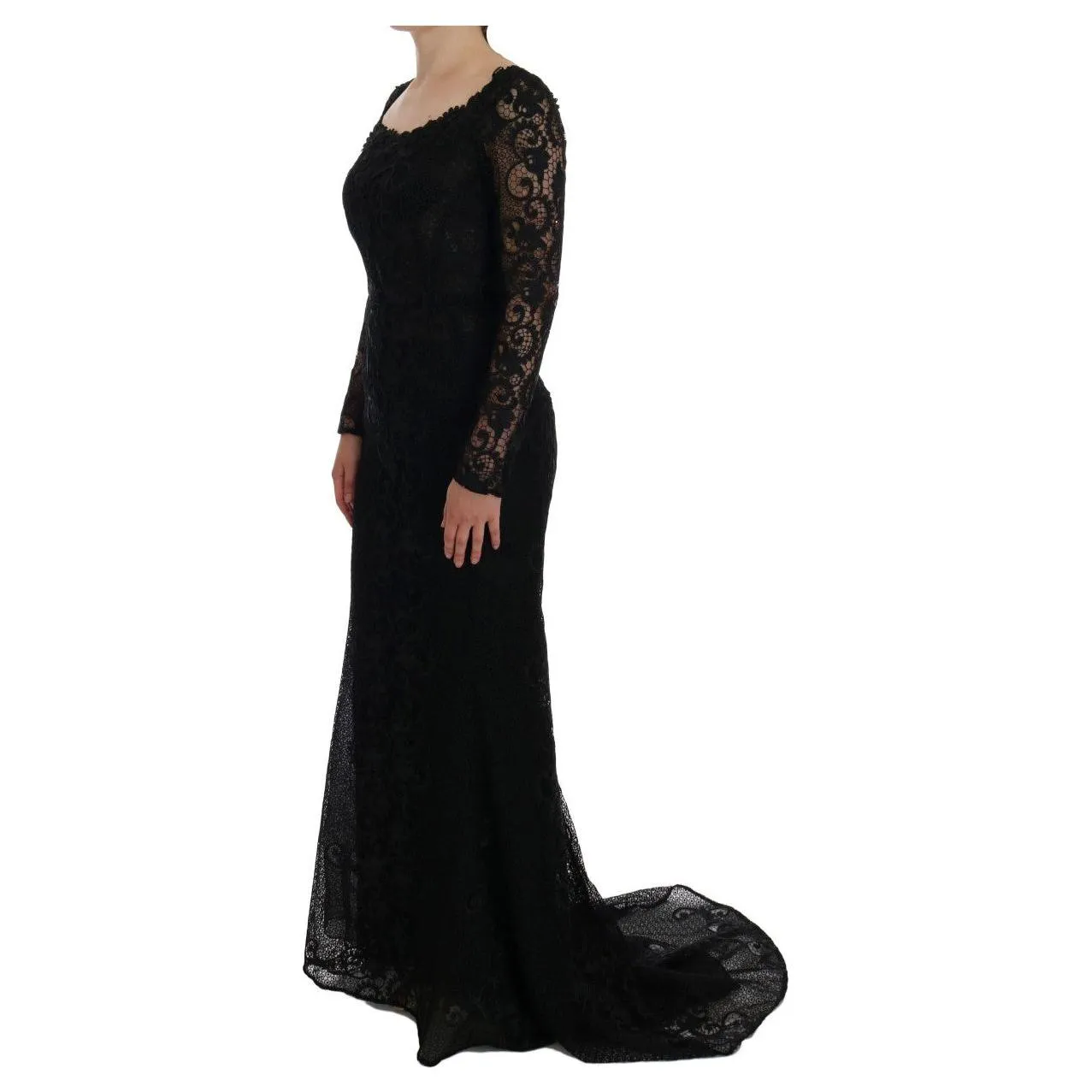 Dolce & Gabbana Elegant Full Length Black Sheath Maxi Dress