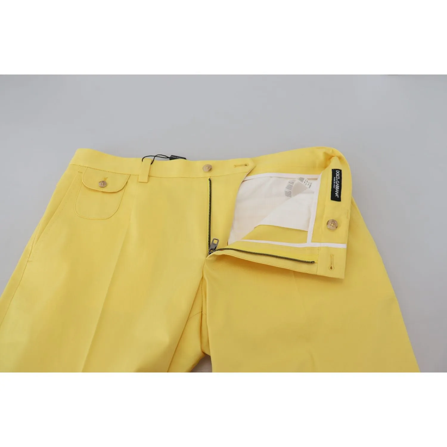 Dolce & Gabbana Sun-Kissed Yellow Cotton Trousers