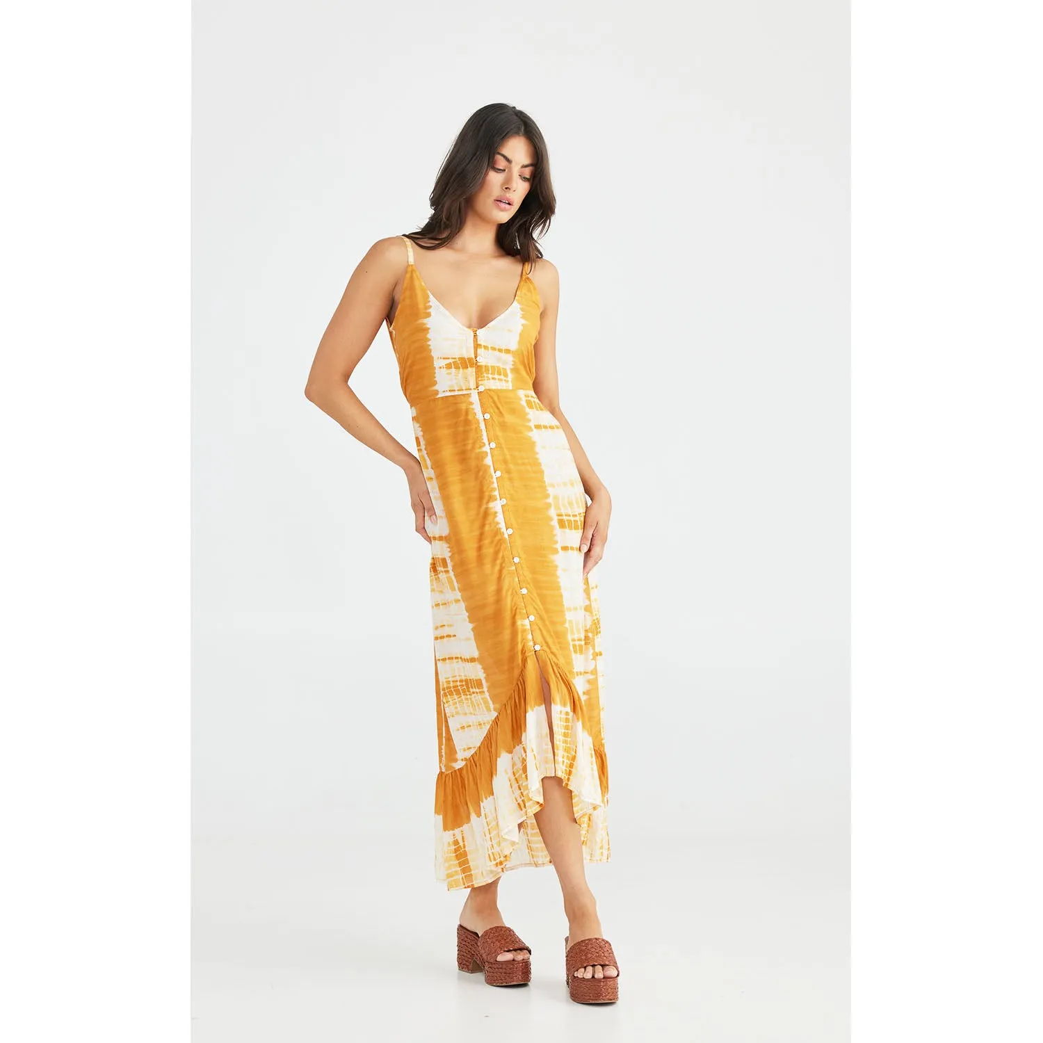 Dress Oasis - Mustard Tie Dye