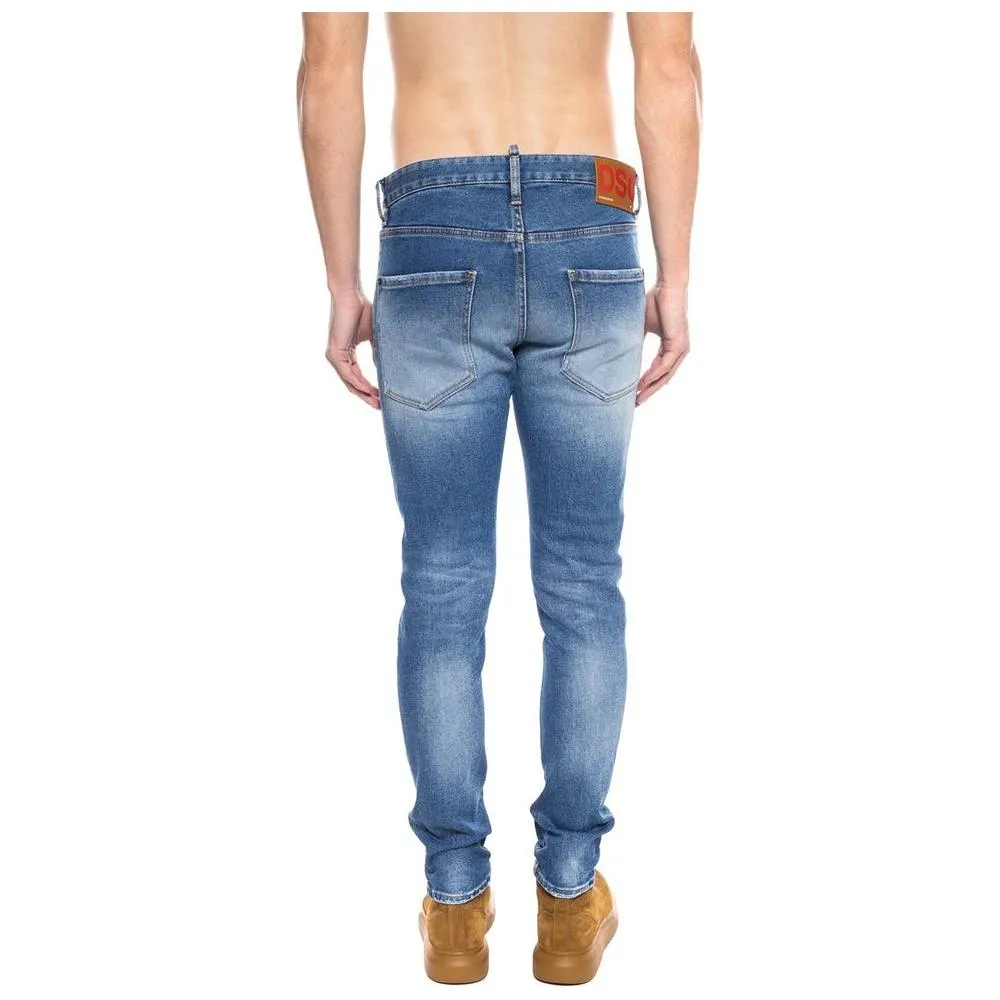 Dsquared² Blue Cotton Men's Distressed Jean