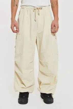 Ecru Parachute Cargo Pants