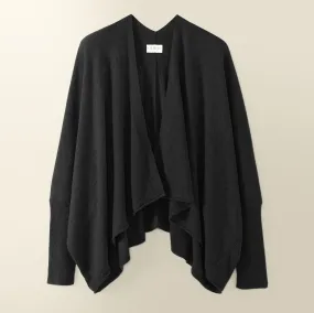 Eden Fine Merino Wrap Cardigan in Charcoal