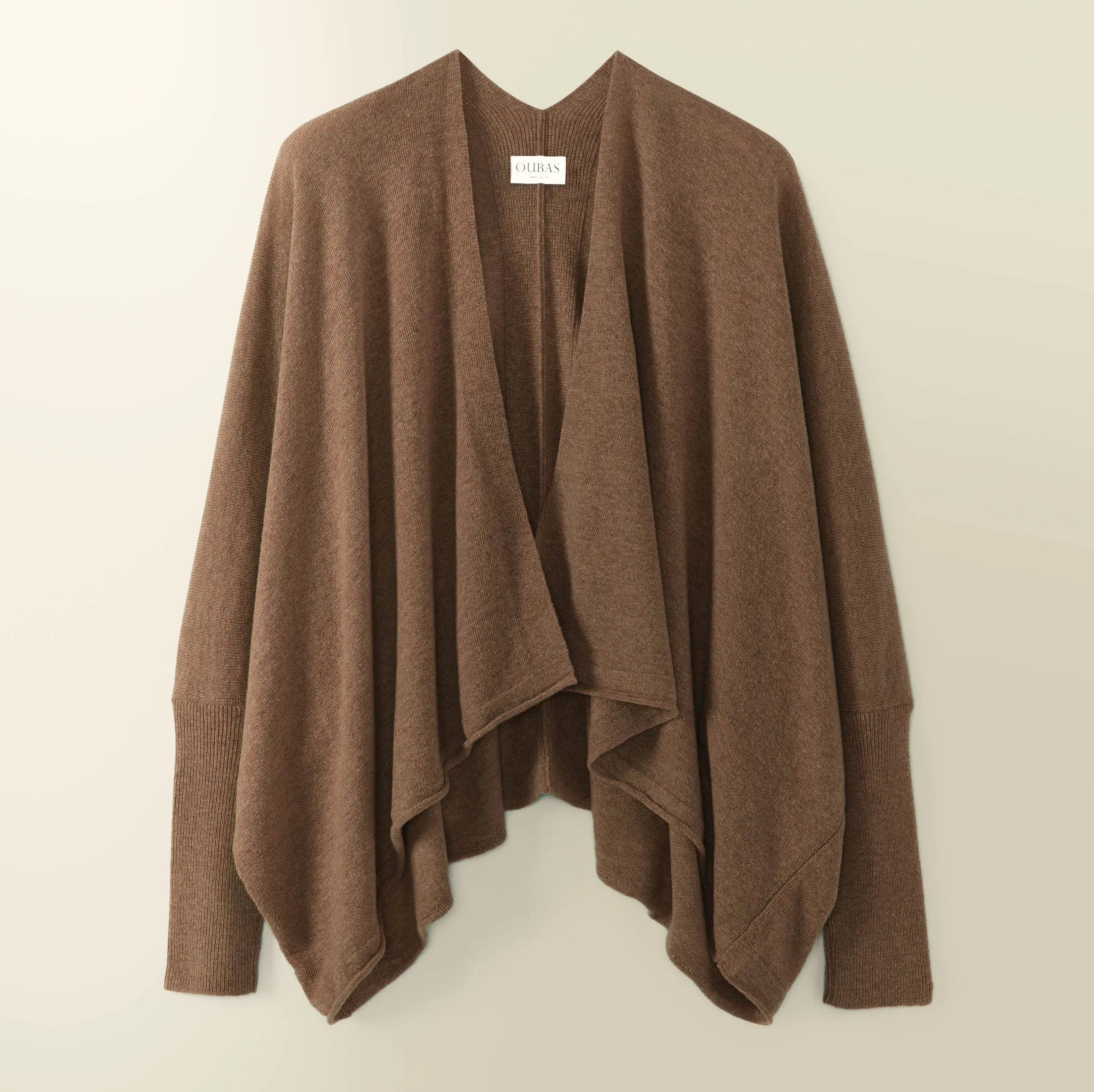 Eden Fine Merino Wrap Cardigan in Mushroom