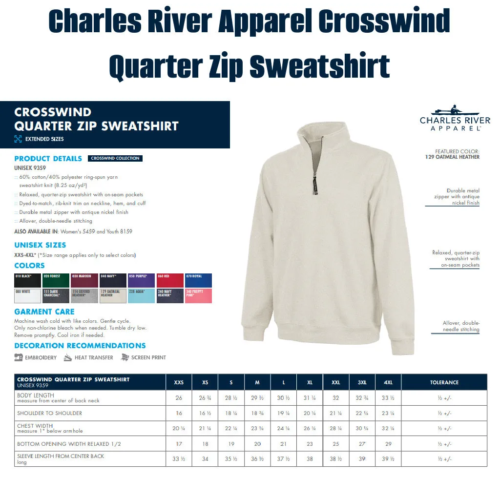 Embroidered Crosswinds 1/4 Zip Unisex Pullover