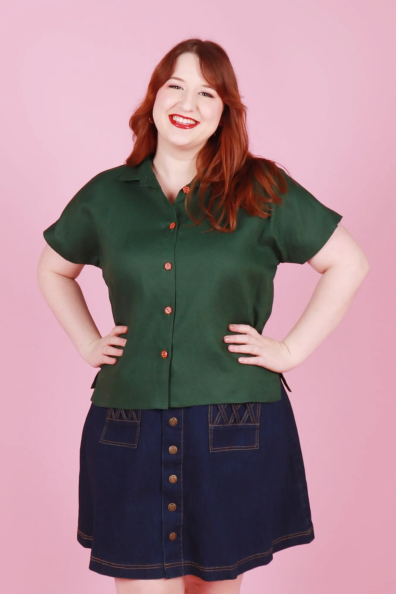 Emma Shirt Tendril Green Linen