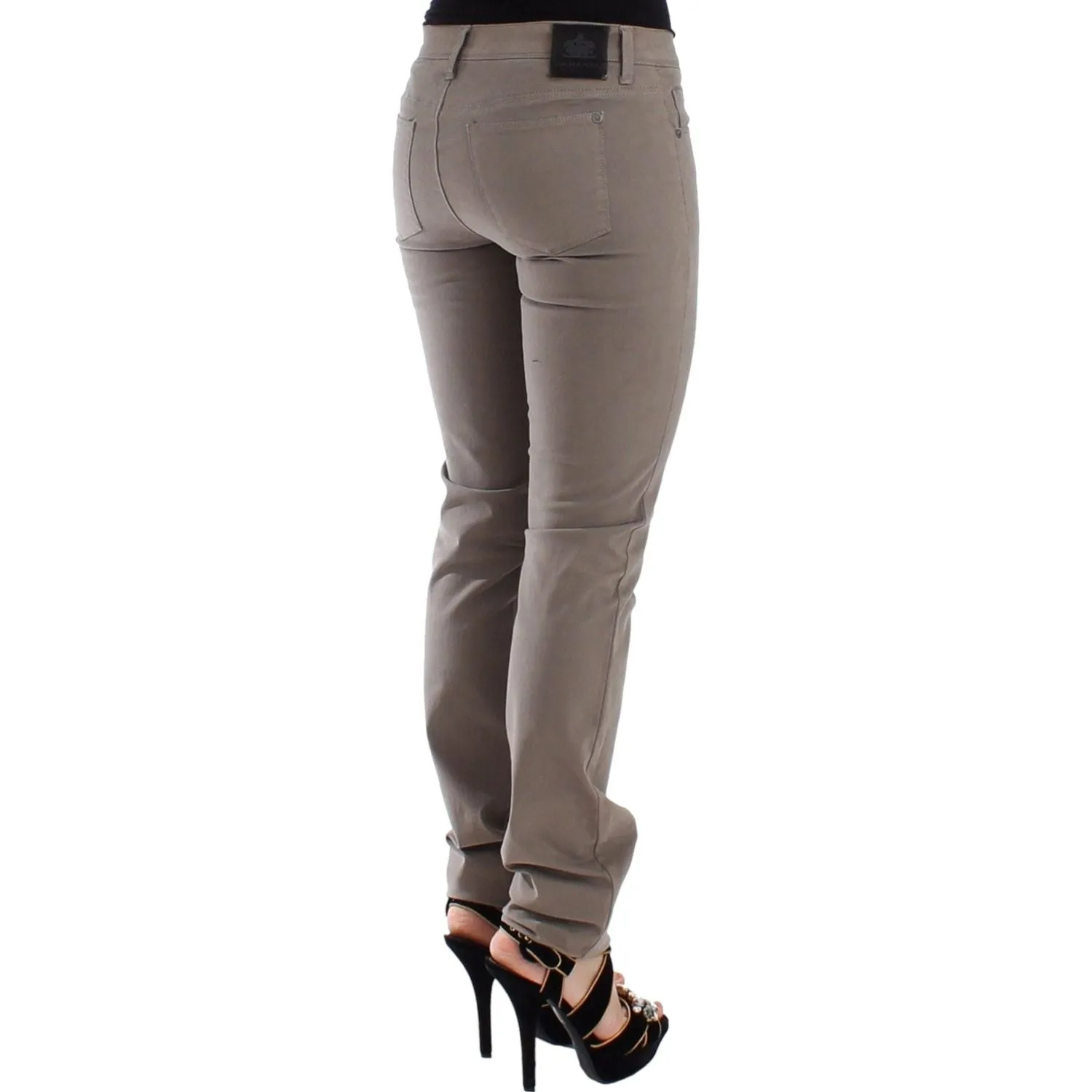 Ermanno Scervino Chic Taupe Skinny Jeans for Elevated Style