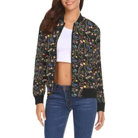 Fresh Fleur Midnight Bomber Jacket for Women