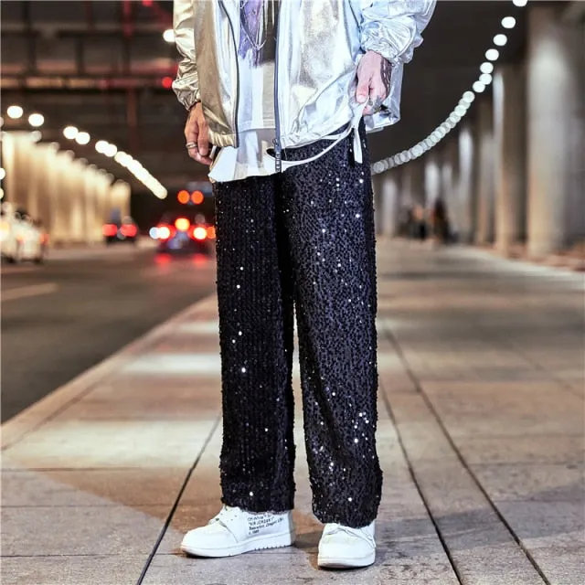 Full Sequined Bling Bling Pants