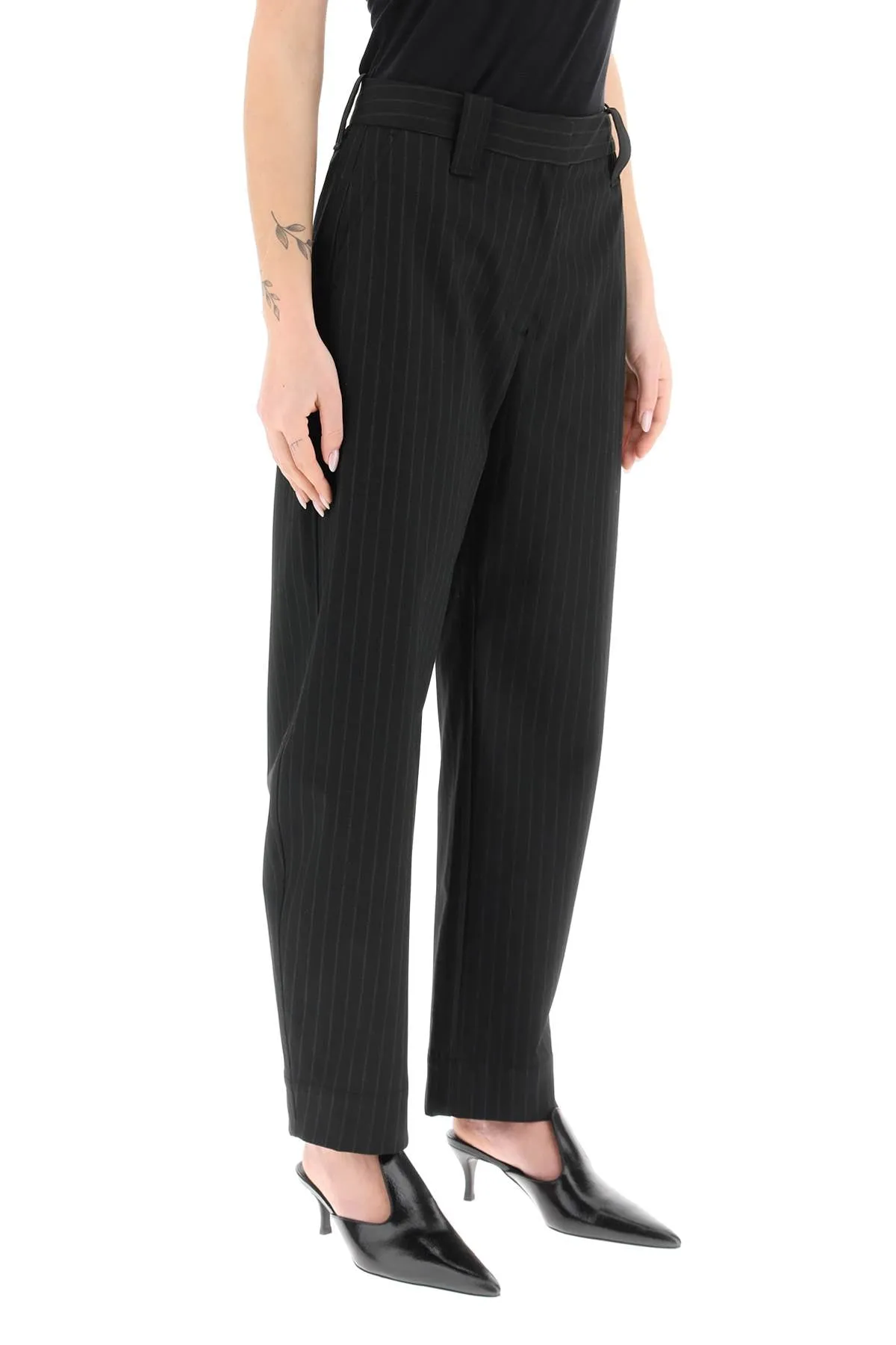 Ganni pinstriped carrot pants