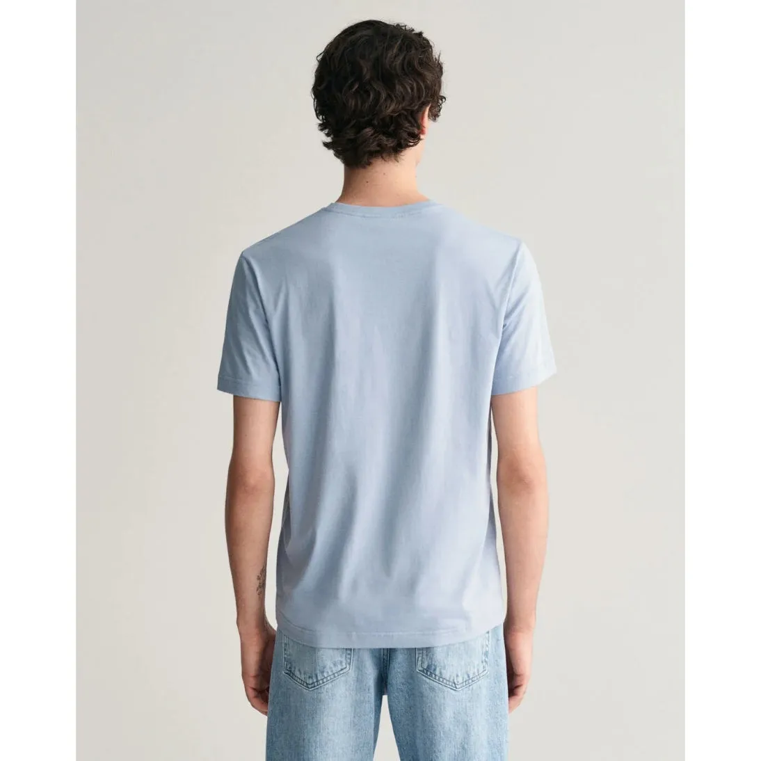 GANT Pure Cotton Regular Fit Shield T-Shirt 2003184 Dove Blue