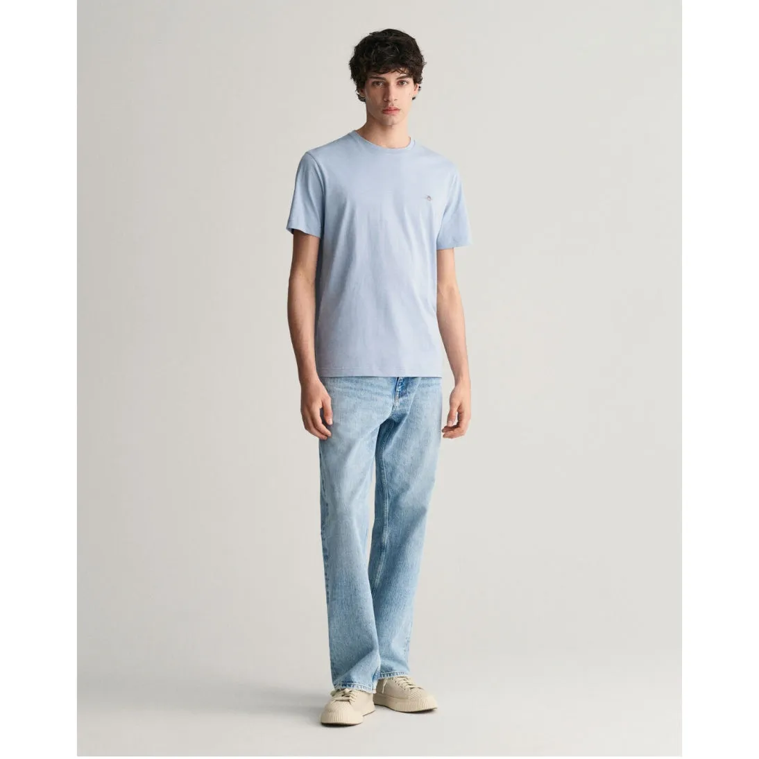 GANT Pure Cotton Regular Fit Shield T-Shirt 2003184 Dove Blue