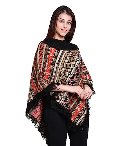 Generic Women's Cape Poncho Coat Multicolor Multicolour Free Size