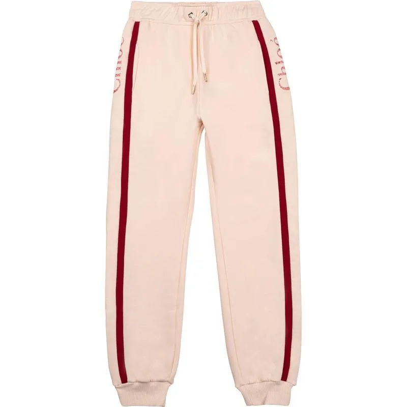 Girls Pink Stripe Joggers