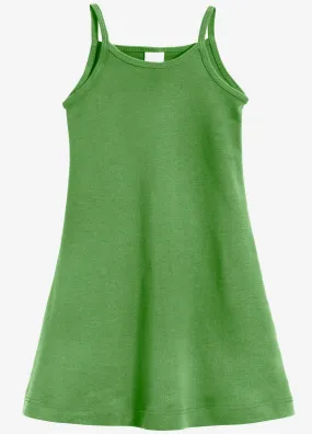 Girls Soft Cotton Camisole Dress  | Elf Green