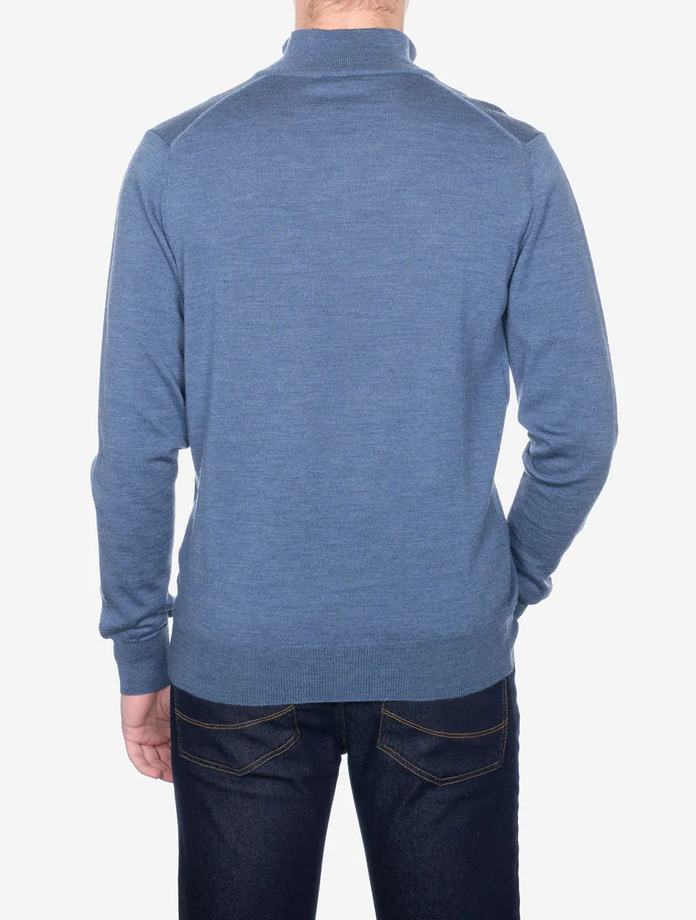 Half Zip Mock Neck Jumper Blue