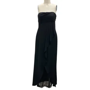 Halston Black Strapless Silk Gown / Formal Dress