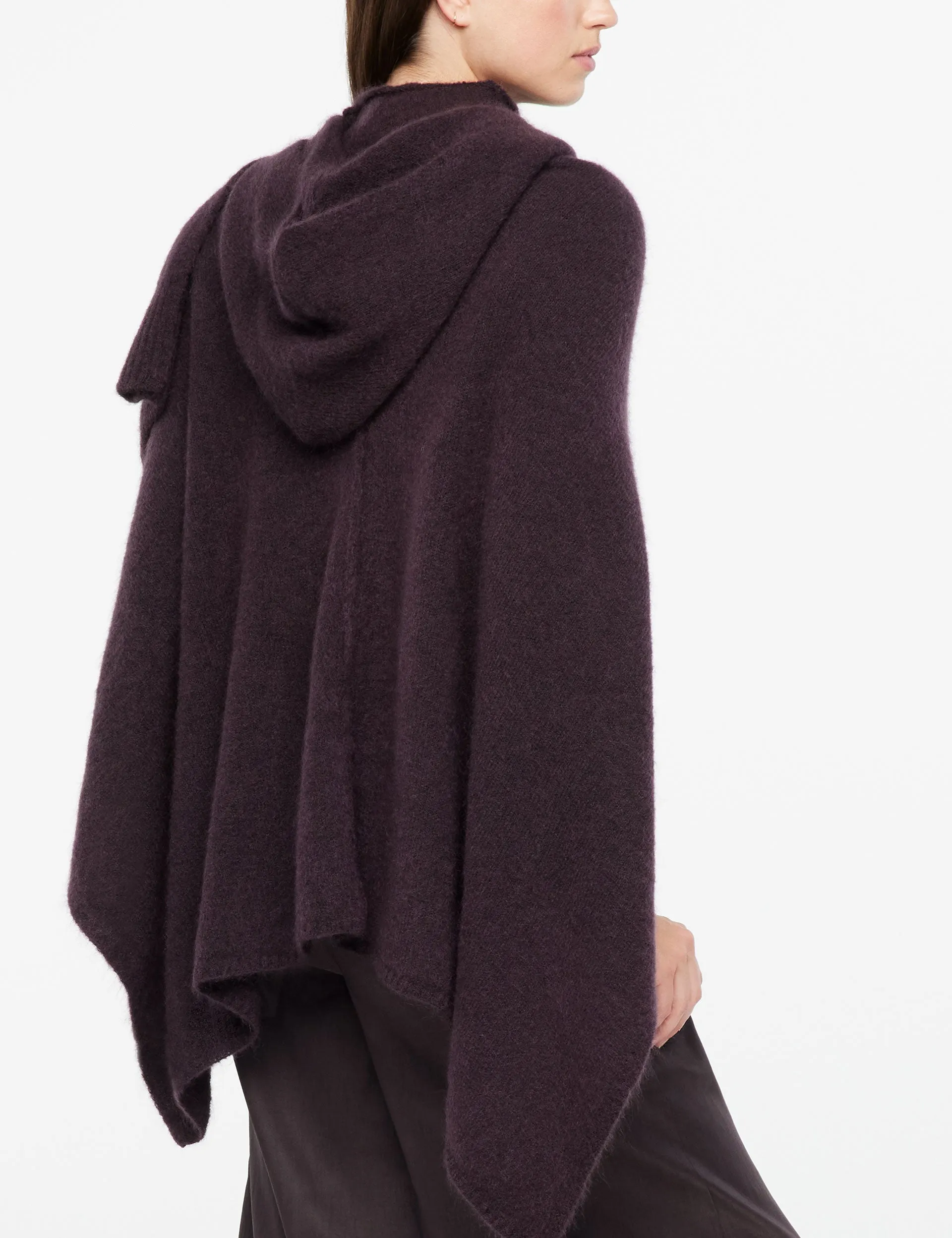 Hood Poncho - Plum