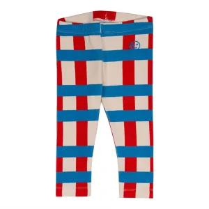 J18-MINI BIG CHECK LEGGING-PILLAR RED/TURQ