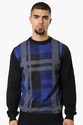 Jay Y. Ko Patterned Crewneck Pullover Sweater - Blue