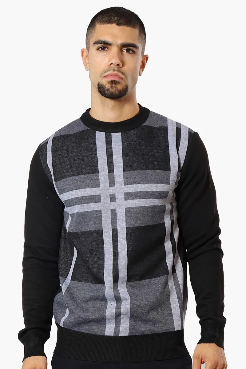 Jay Y. Ko Patterned Crewneck Pullover Sweater - Grey