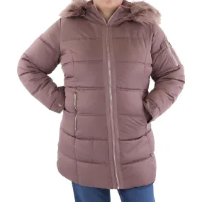 Jessica Simpson Womens Plus Insulated Hooded Puffer Jacket