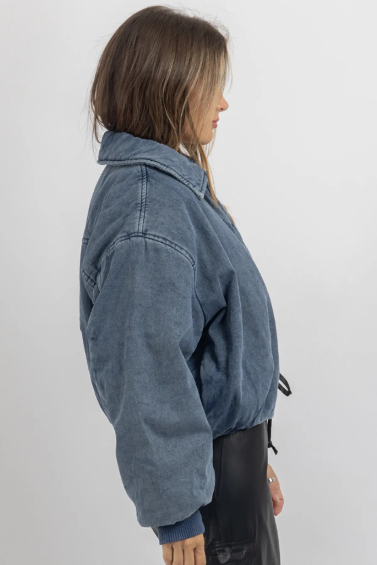 KARINA DENIM BOMBER JACKET