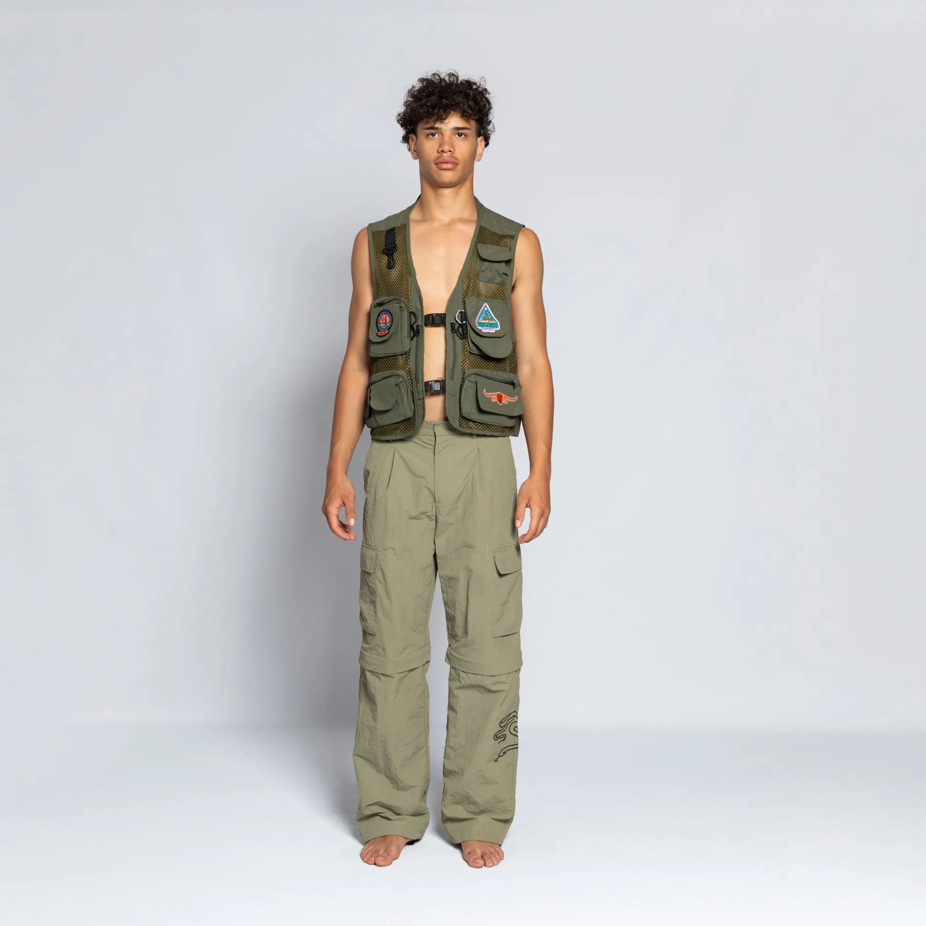 KHAKI CARGO ZIP PANT