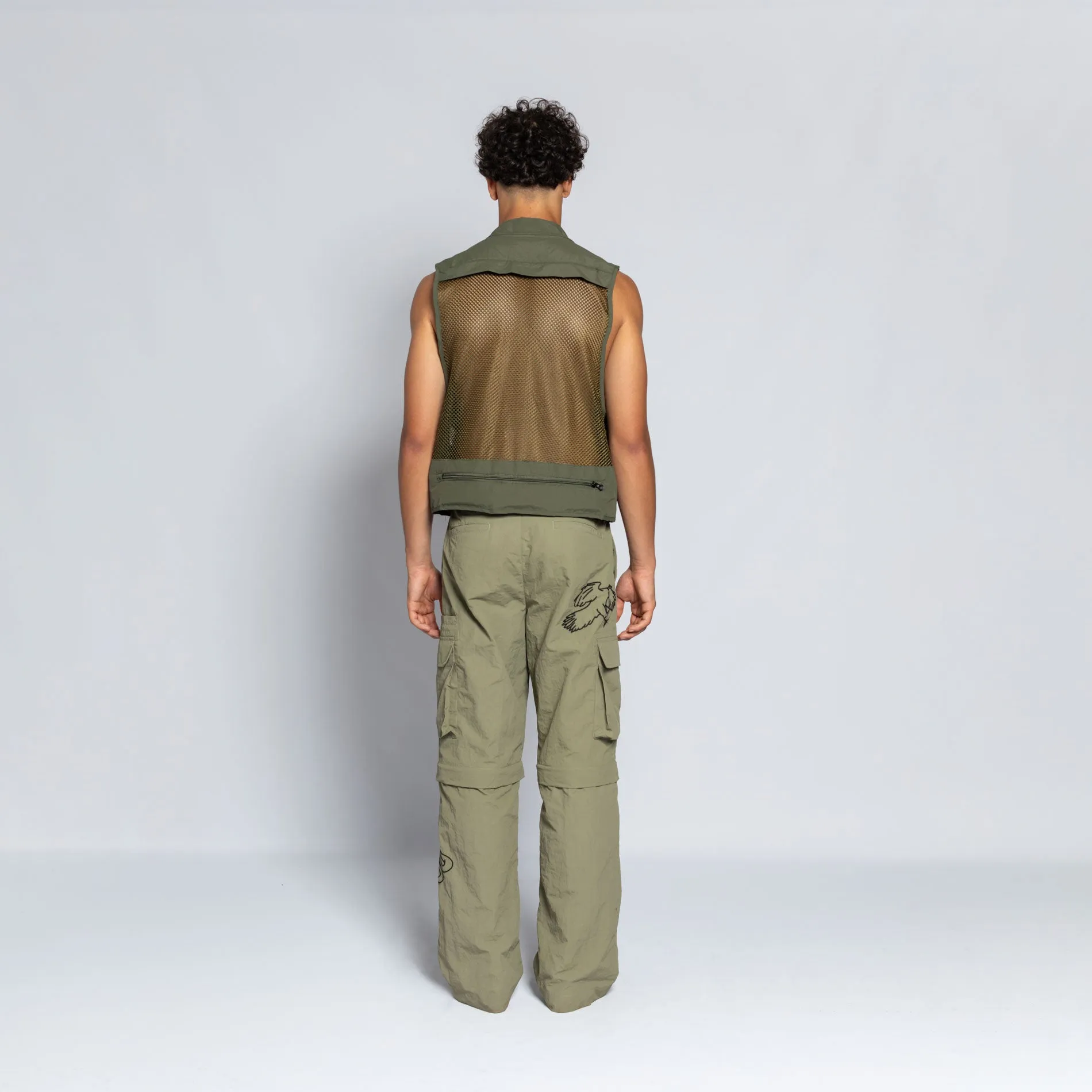 KHAKI CARGO ZIP PANT