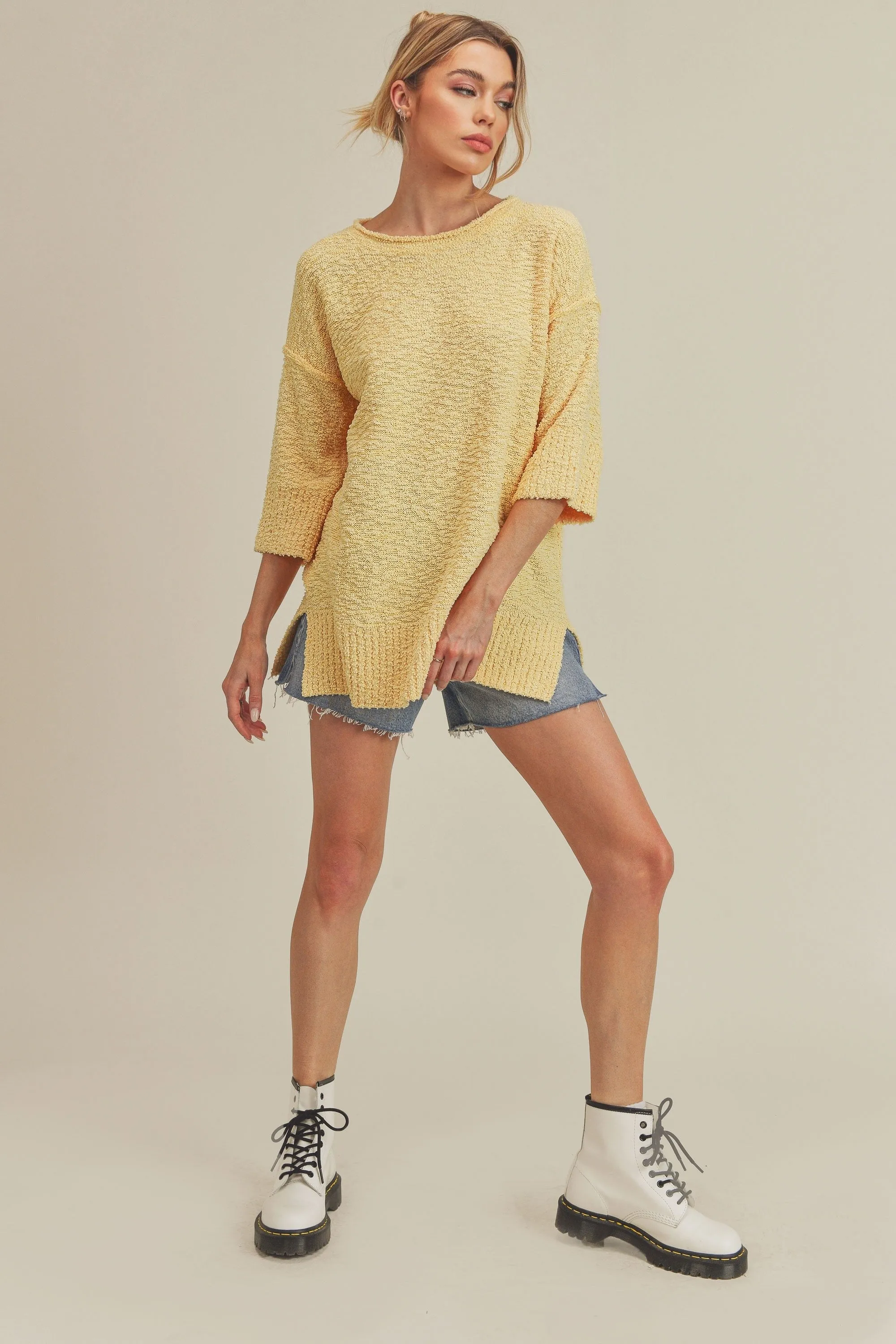 Knit Sweater with Side Slits