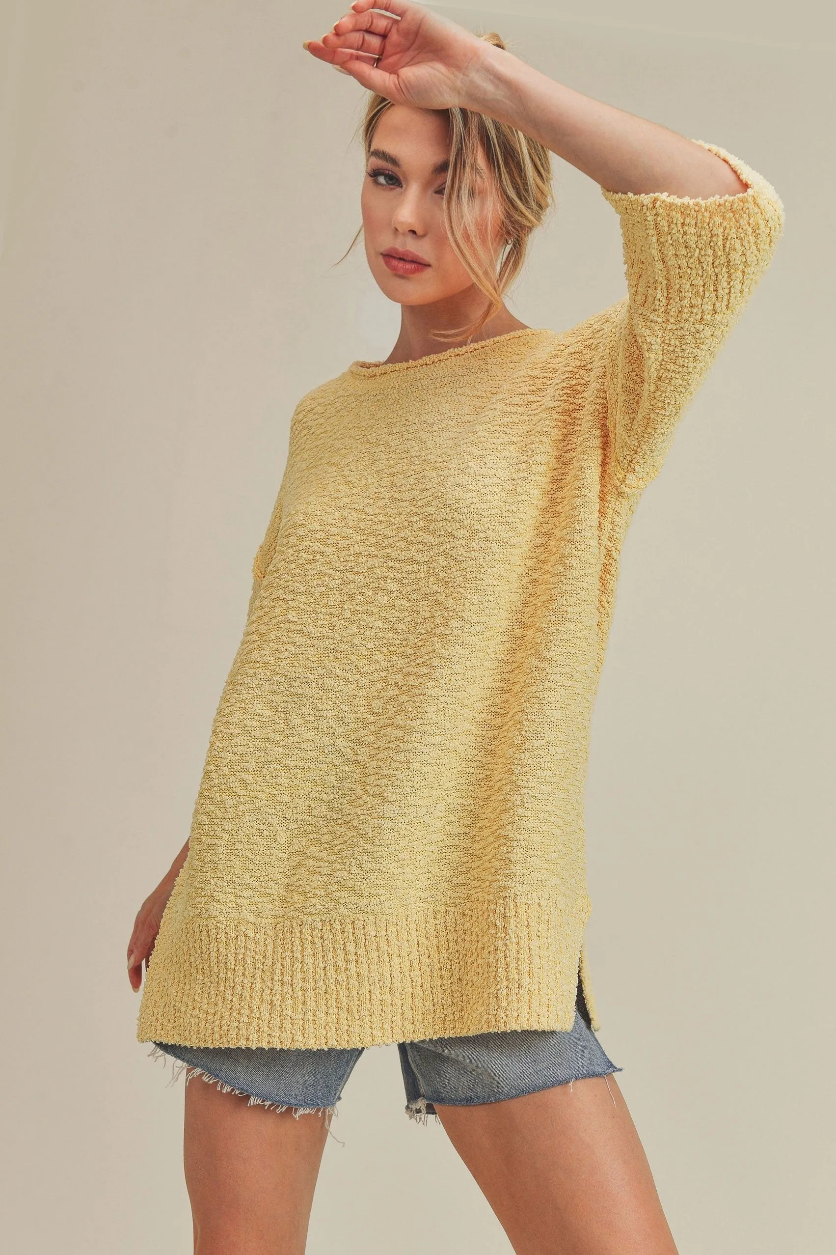 Knit Sweater with Side Slits