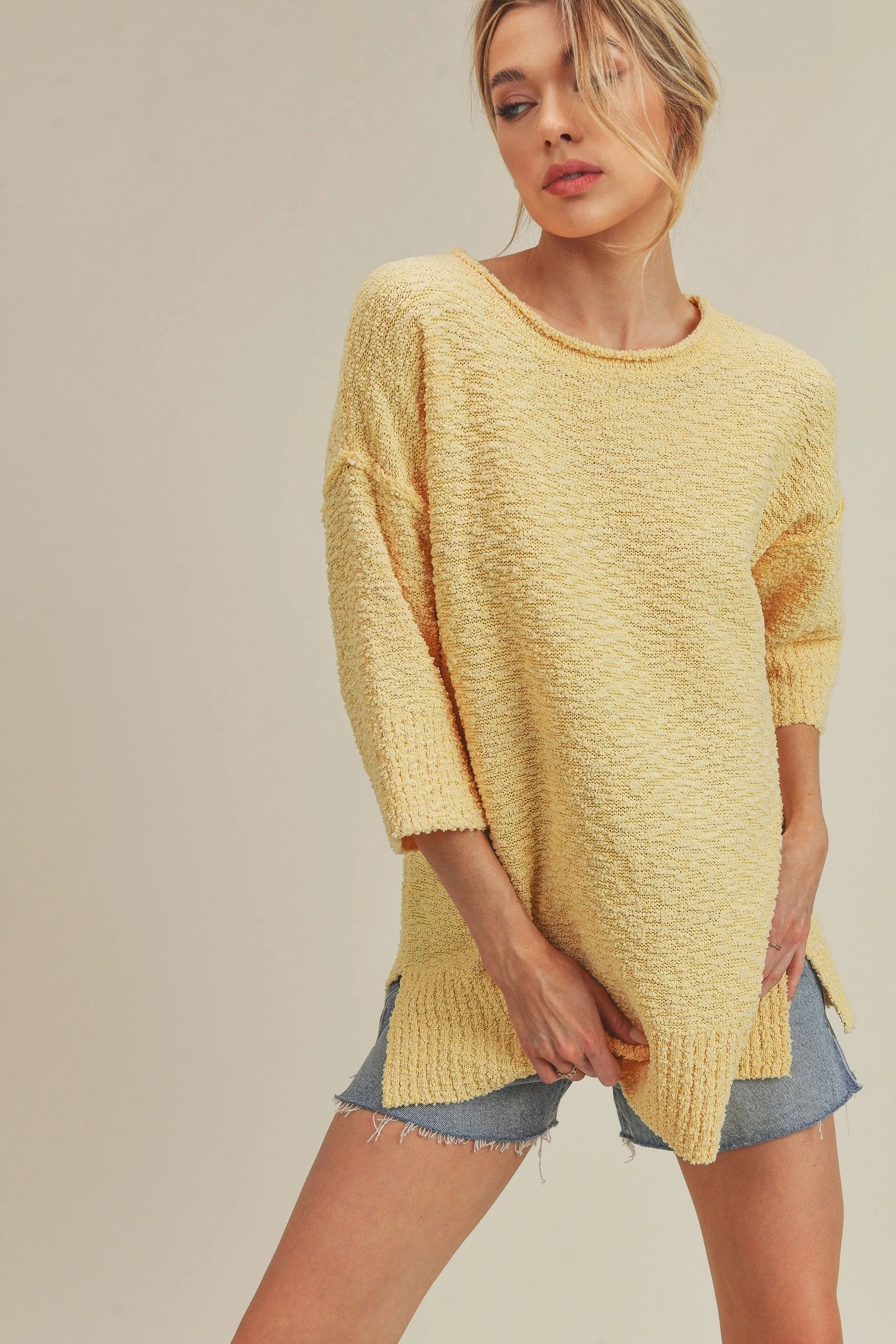 Knit Sweater with Side Slits