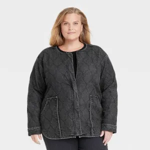 Knox Rose Women's Zip-Up Quilted Jacket Loose Fit