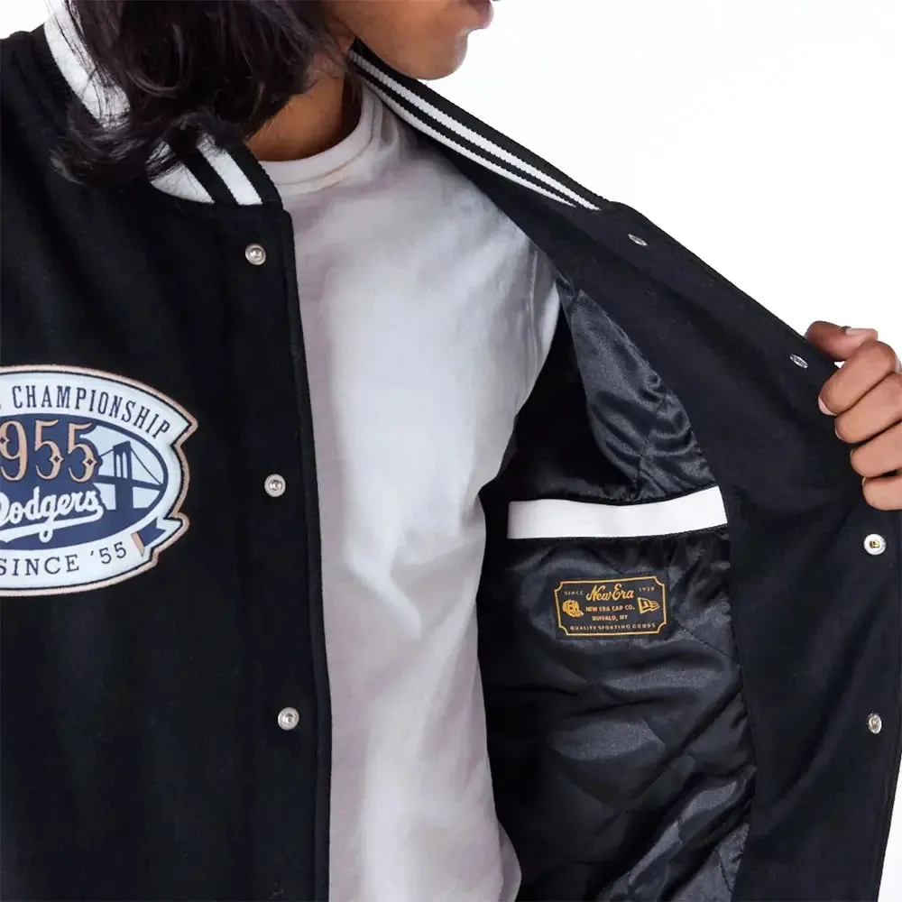 La Dodgers Mlb Patch Black Varsity Jacket