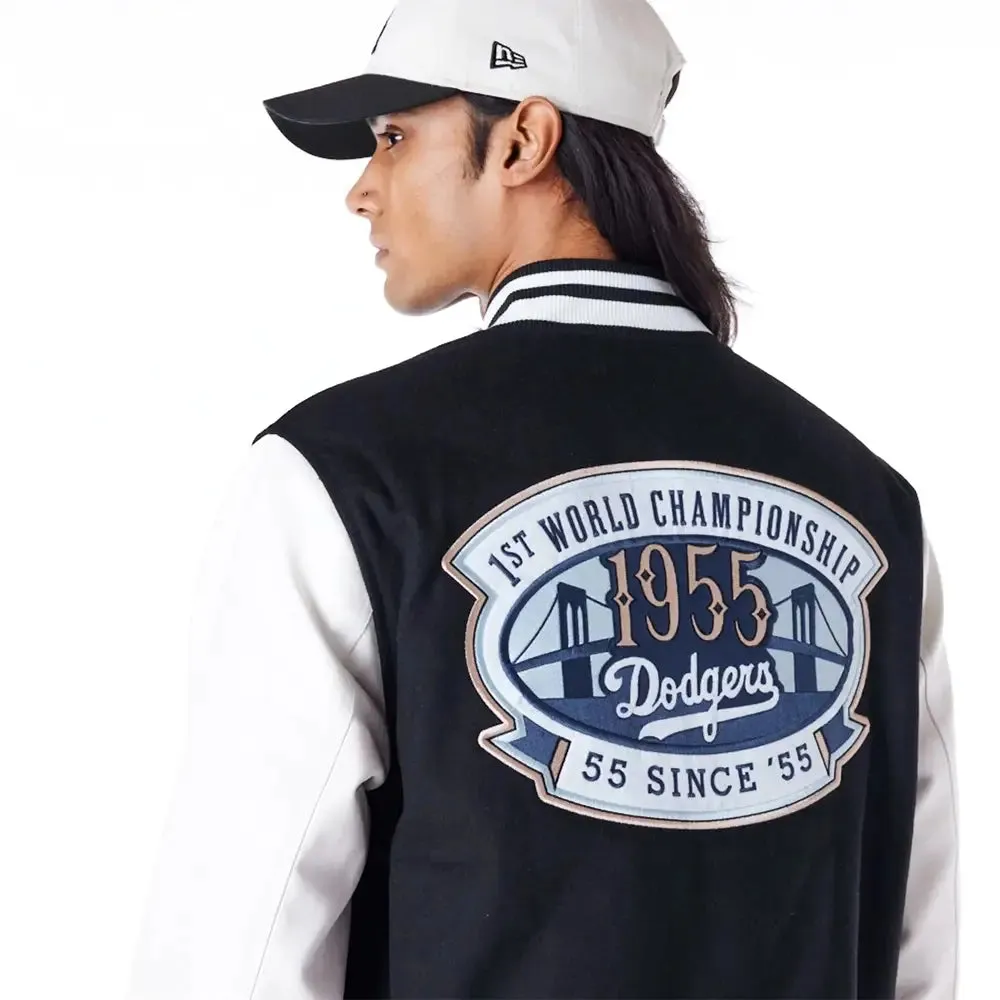 La Dodgers Mlb Patch Black Varsity Jacket