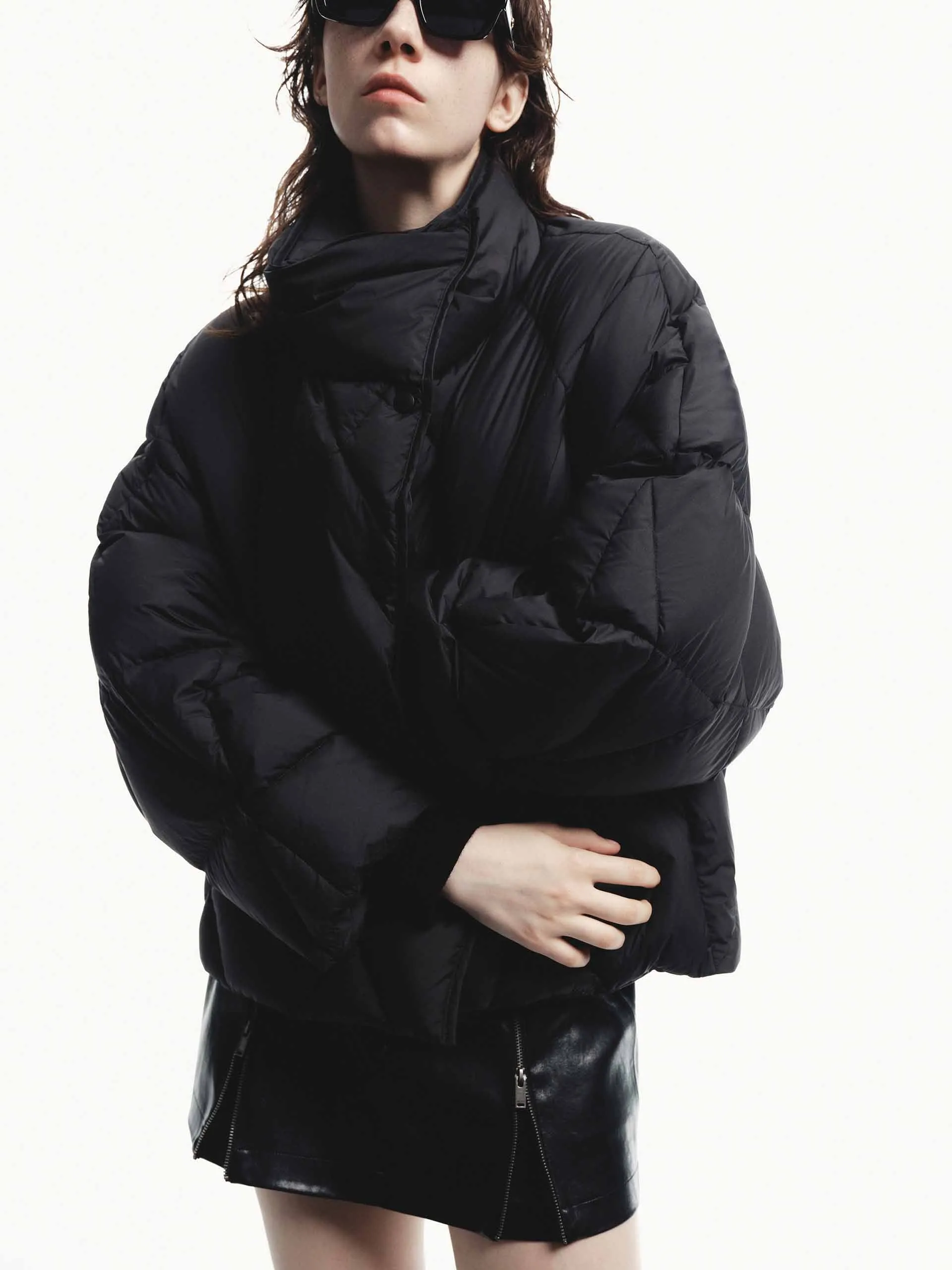 Lapel Quilted Down Jacket