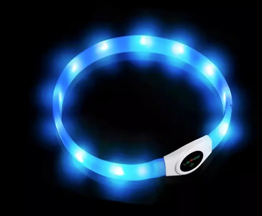 LaRoo Rechargeable Waterproof Led Light Collar For Long-haired Dogs