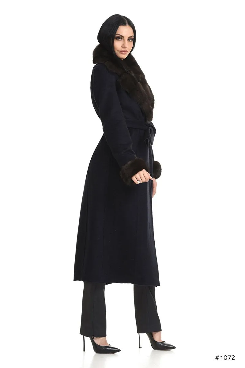 Loro Piana cashmere coat with Sable fur trims