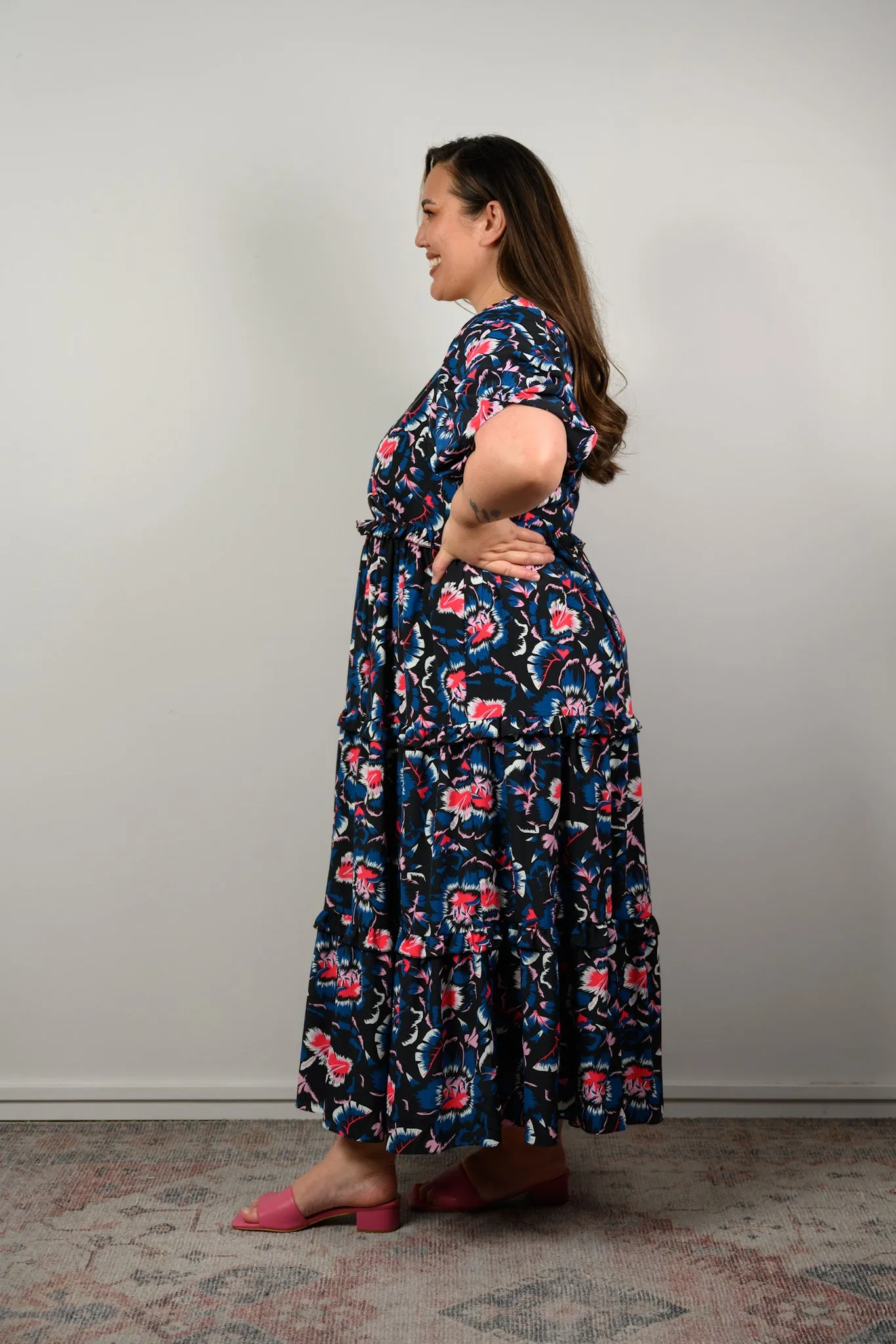 Lourde Dress - Navy Floral