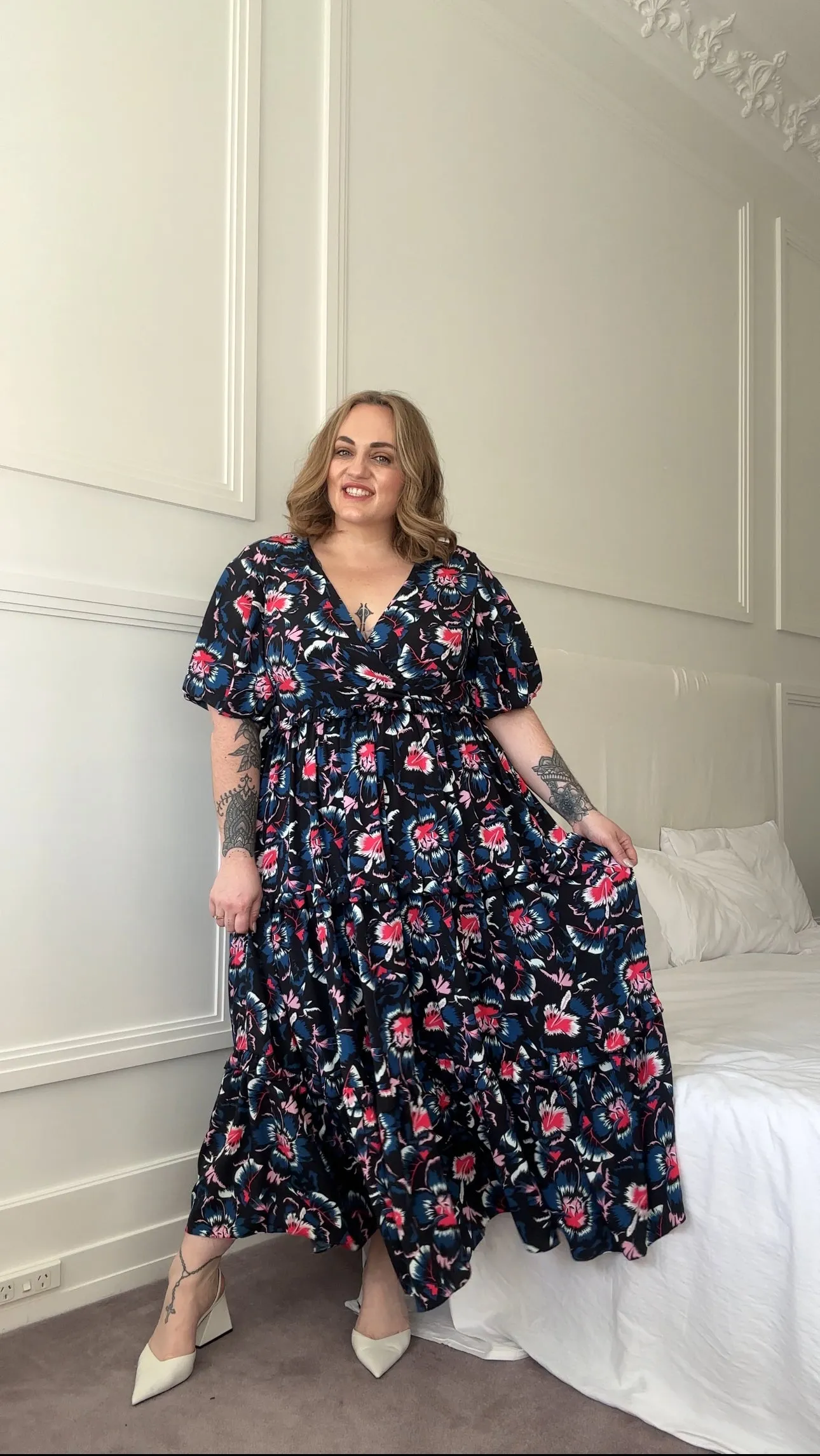 Lourde Dress - Navy Floral