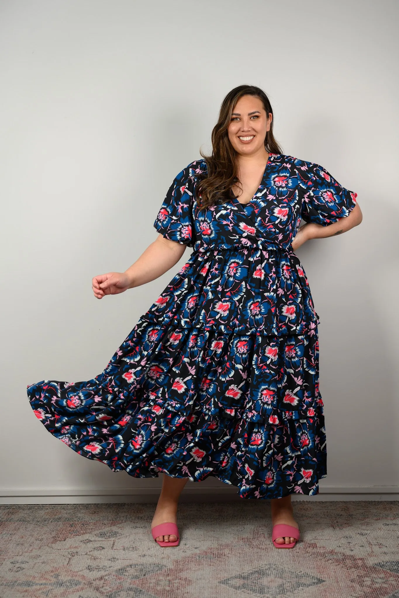 Lourde Dress - Navy Floral