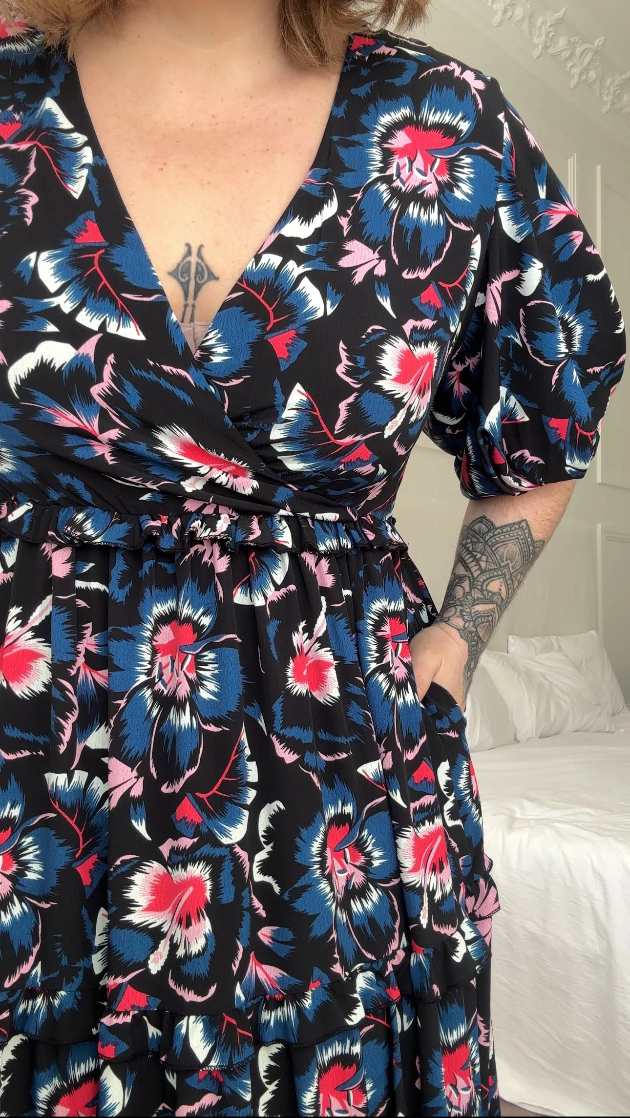 Lourde Dress - Navy Floral