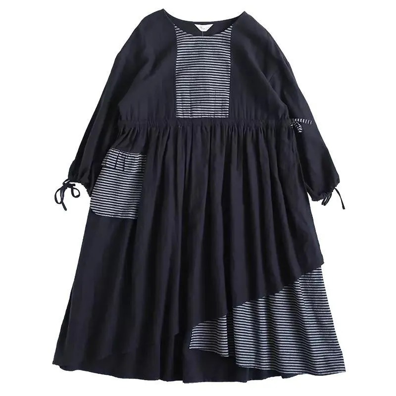 Lovely Casual Black Spliced Dress For Women