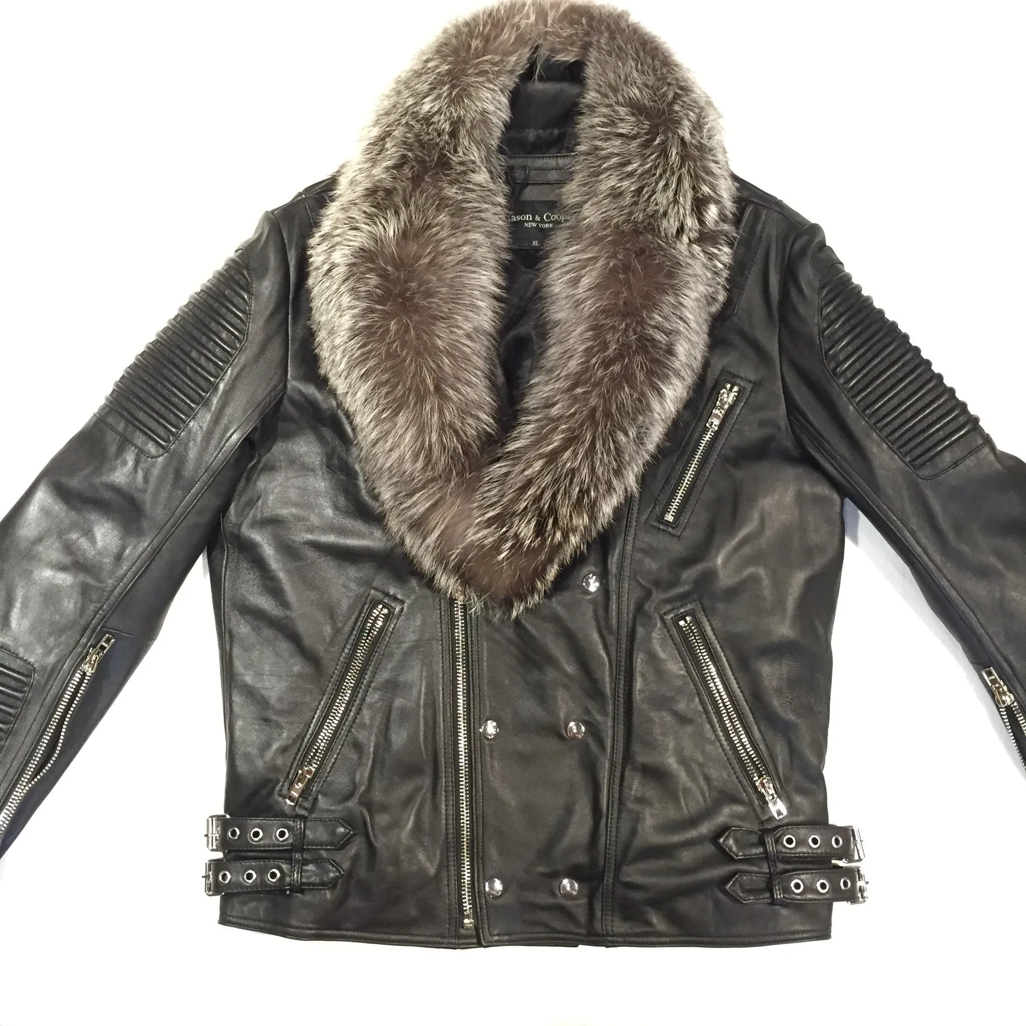 Mason & Copper Fox Collar Biker Jacket