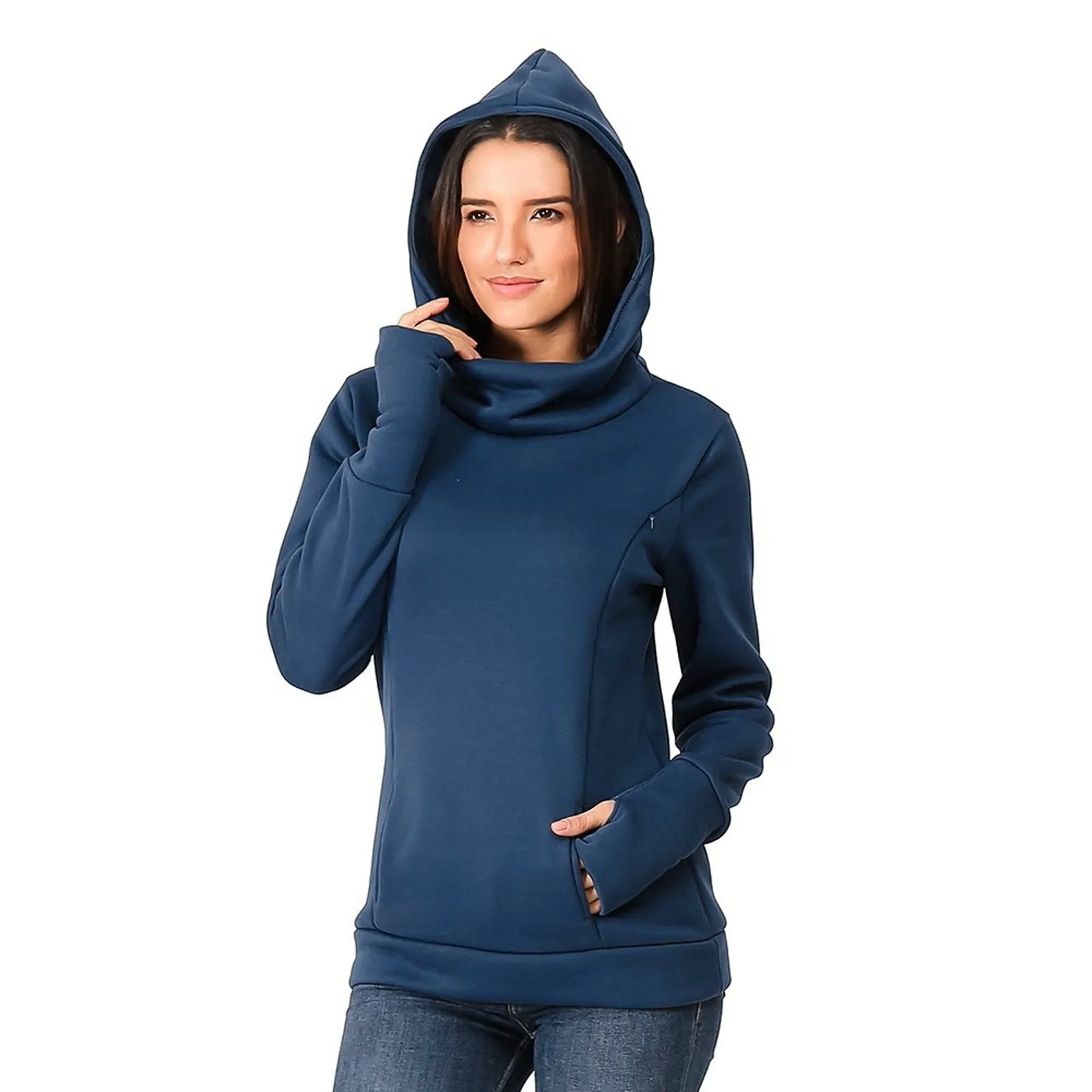 Maternity Sweatshirt Women Nursing Maternity Long Sleeves Hooded Breastfeeding Hoodie Pregnant Women Winter Hooded Sweatshirt