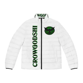 Men's CROWGODSHI 2nd GEN Puffer Jacket, WHITE W/ GREEN LOGO