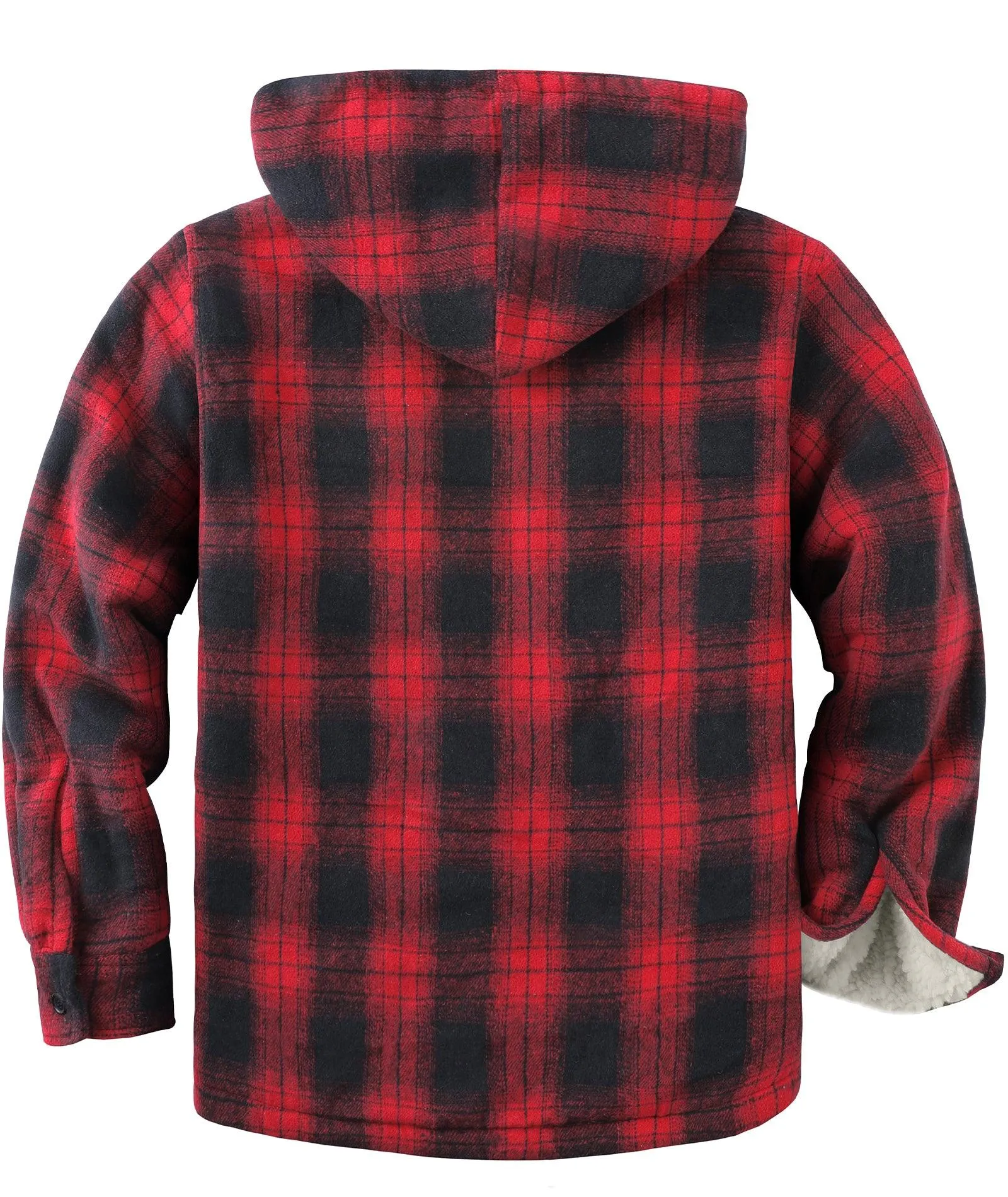 Men's full Zip Up Fleece Plaid Hoodie-ZPK006045