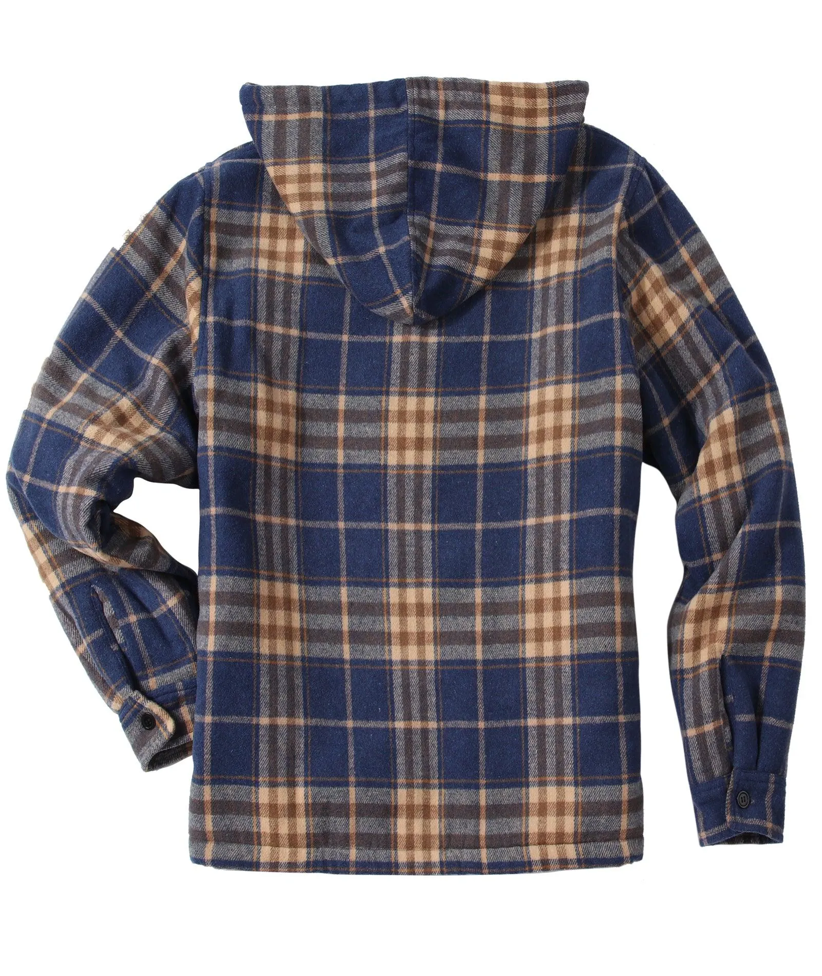 Men's full Zip Up Fleece Plaid Hoodie-ZPK006045