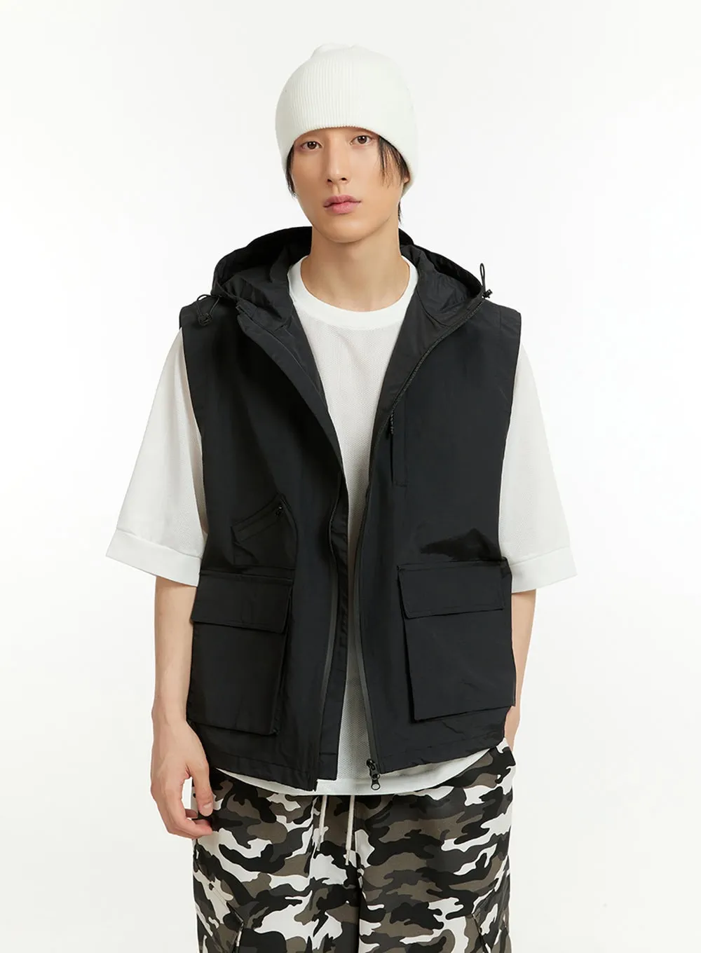 Men's Hooded Nylon Vest IL418